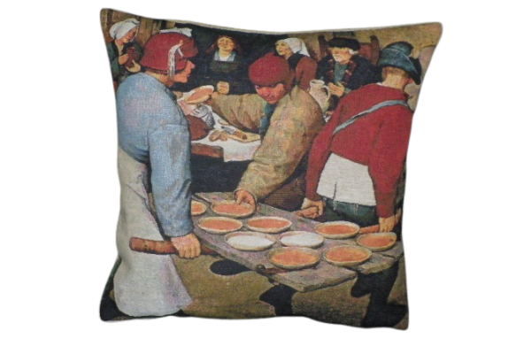 Gobelínový povlak na polštář - Le repas de noce by PIETER BRUEGEL LANCIEN II